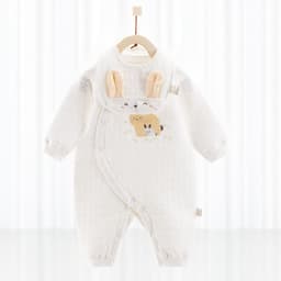 image-Cotton Thermal Clip Silk Onesie Newborn Climbing Baby Clothes