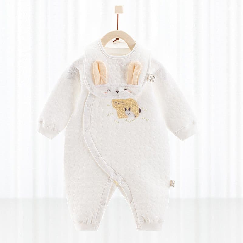 image-Cotton Thermal Clip Silk Onesie Newborn Climbing Baby Clothes