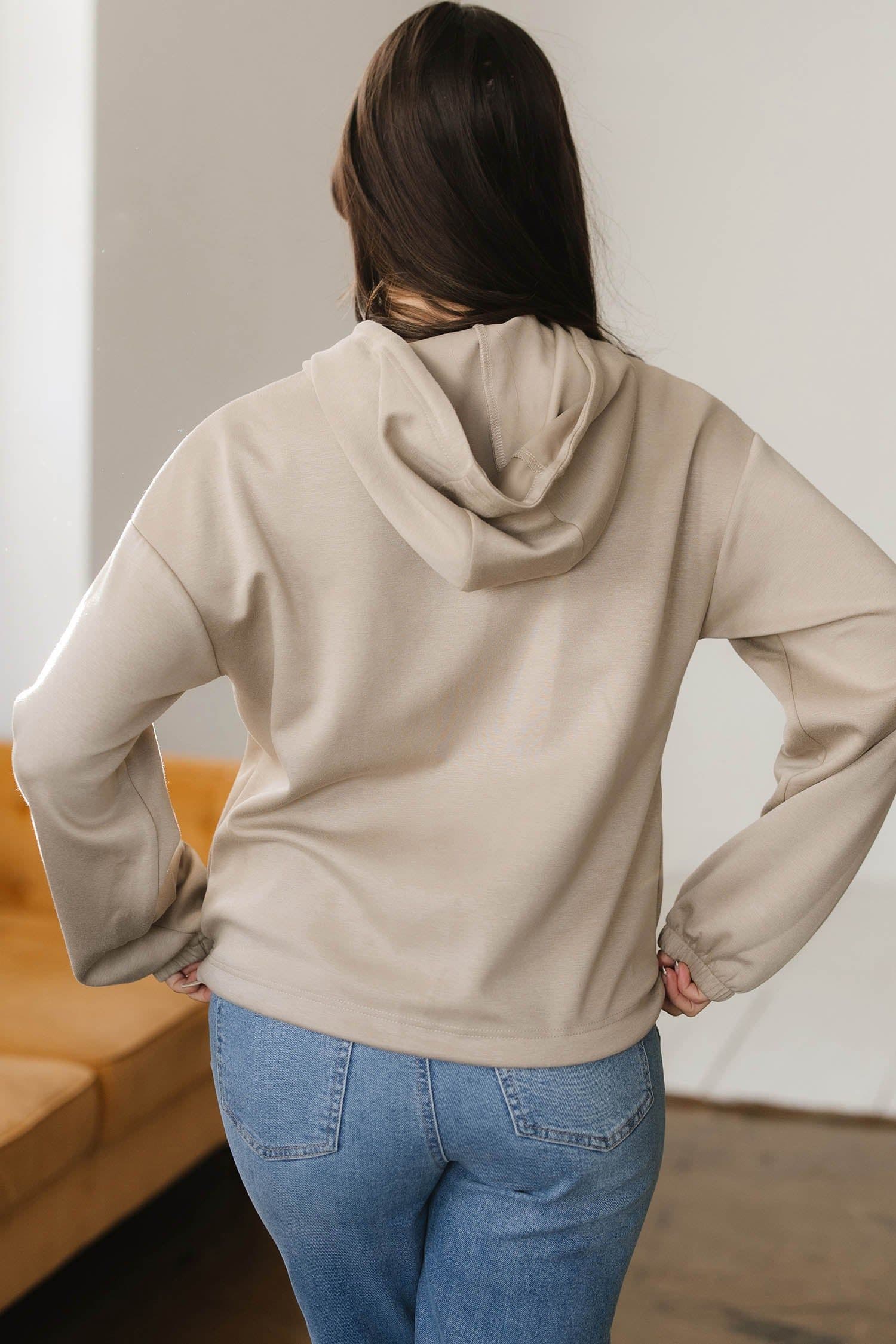 image-Contrast Bow Embroidered Zip Up Jacket Hoodie