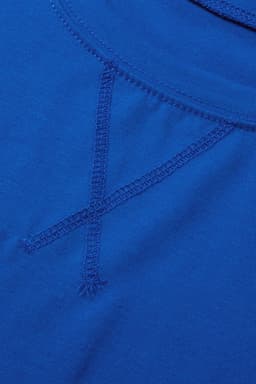 image-Dark Blue Longline Top - Short Sleeve Side Slit