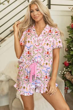 image-Pink Nutcracker Doll Christmas Pajama Set