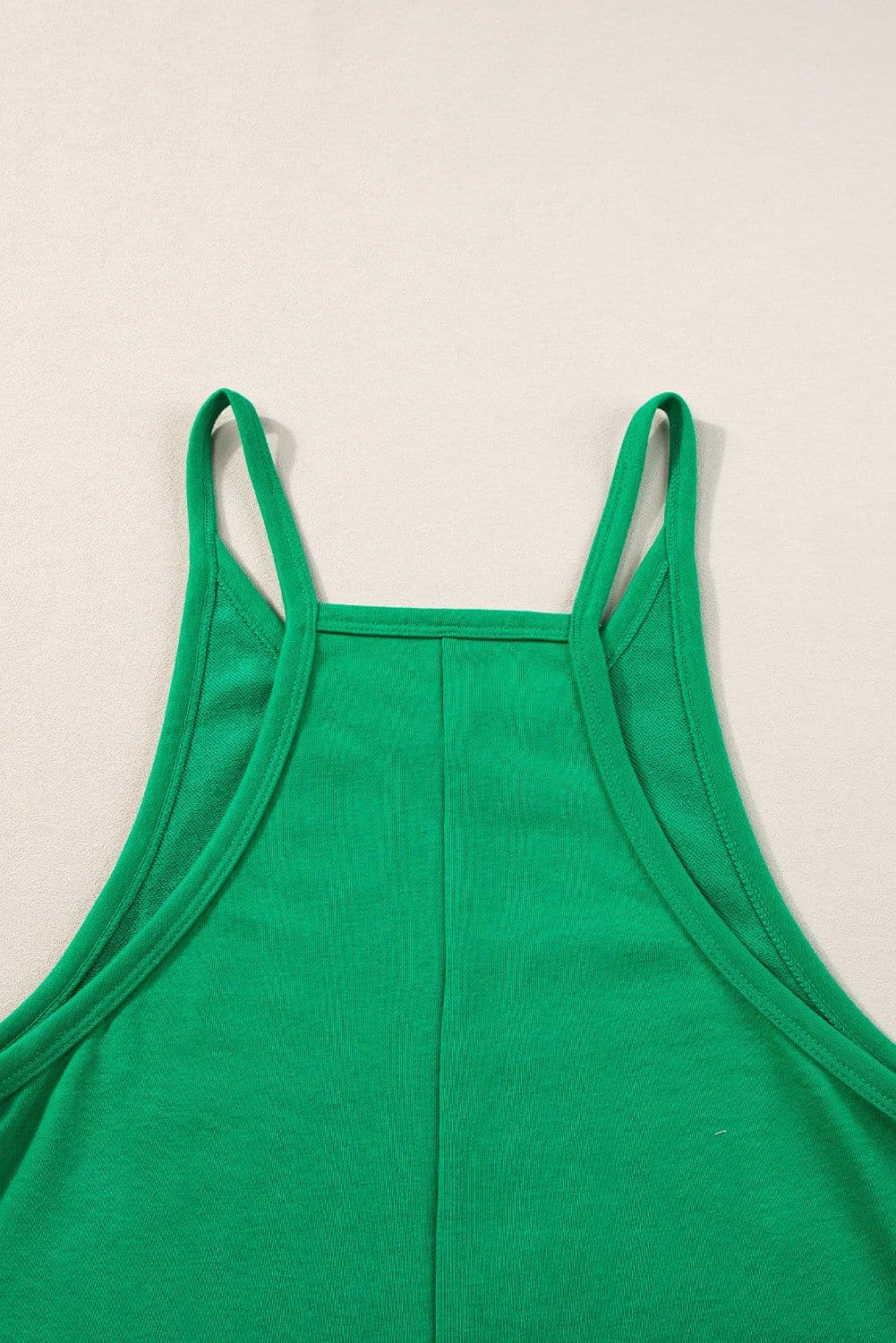 image-Pink Sleeveless V Neck Jersey Romper with Pockets