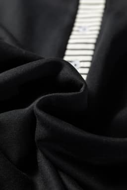 image-Black Plus Size Striped Polo Dress - Patchwork Ruffle Hem