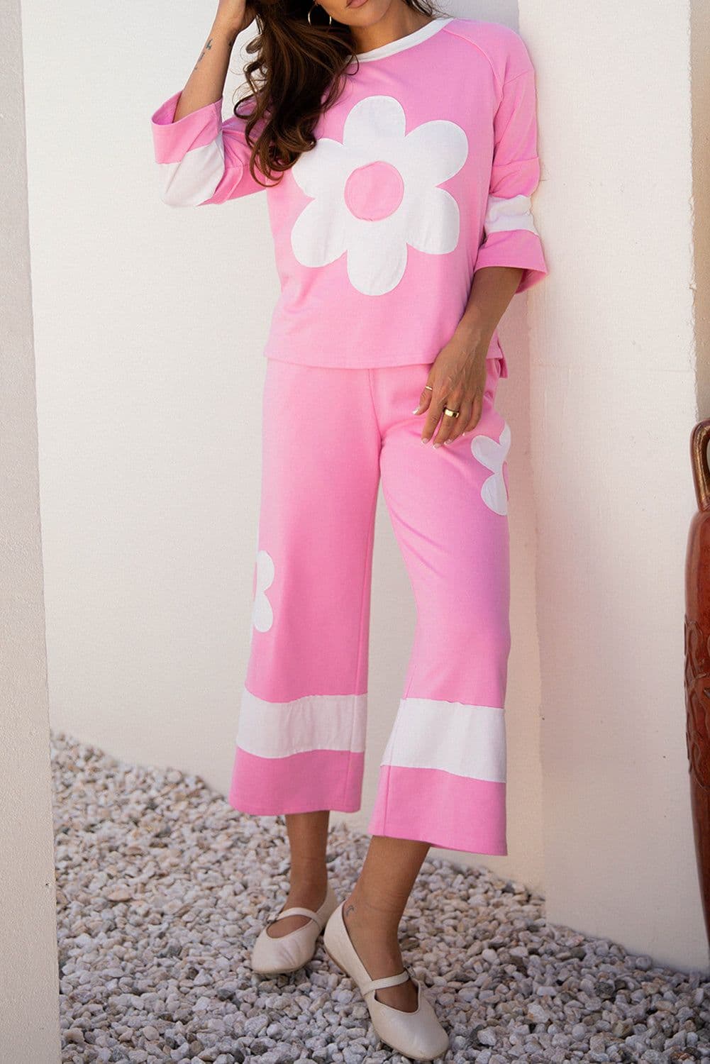 image-Orchid Floral Patched 2 Piece Pant Set - Loose Fit