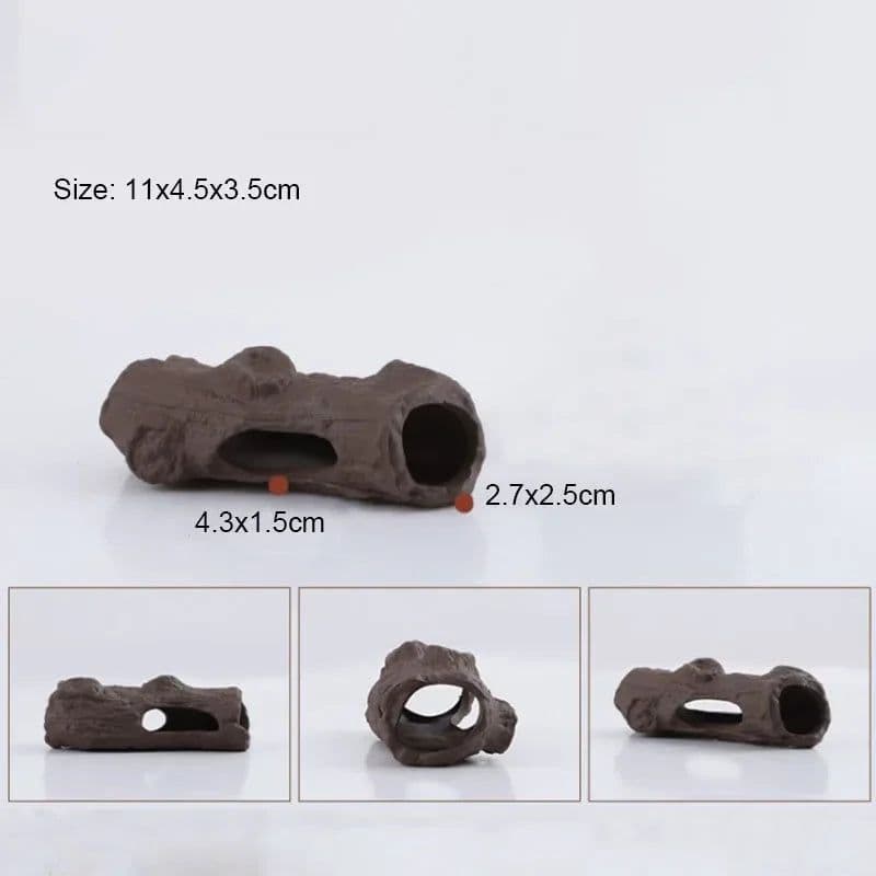 image-Large Ceramic Aquarium Decoration Fish Shrimps Shelter House Pottery Scorpion House Canister Simulation Stone Fish Tank Decors