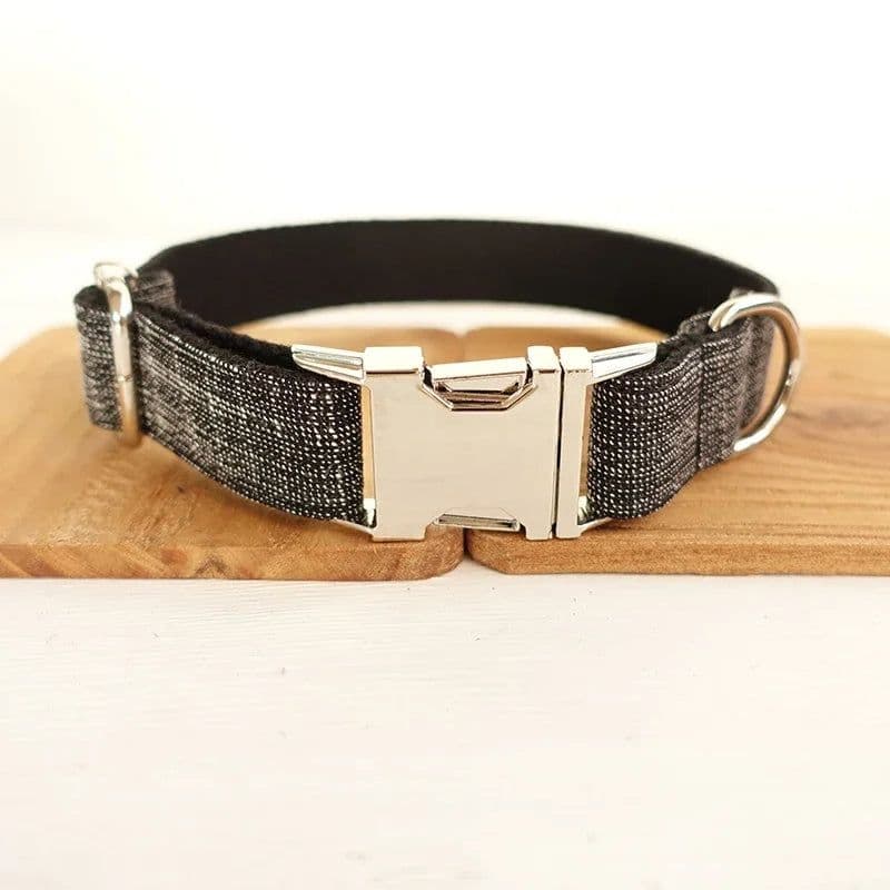 image-Personalized Dog Collar Customized Pet Collars Free Engraving ID Nameplate Tag Pet Accessory Suit Fiber Puppy Collars Leash