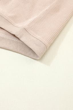 image-Strawberry Pink Ribbed Corded Oversized Sweatshirt