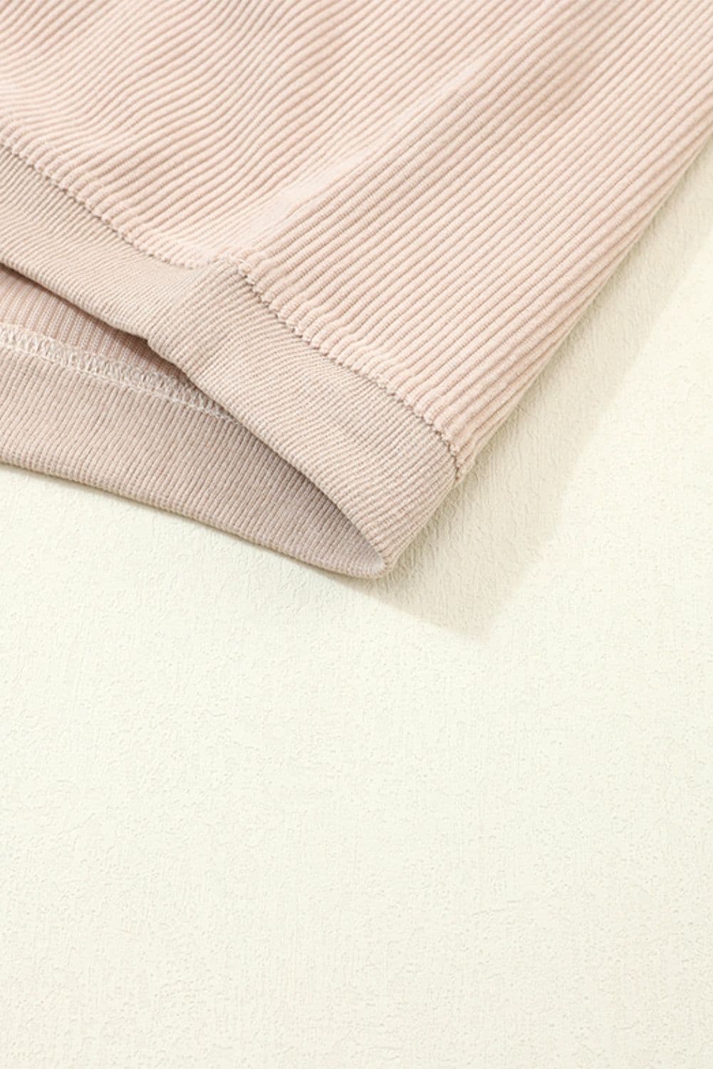 image-Strawberry Pink Ribbed Corded Oversized Sweatshirt