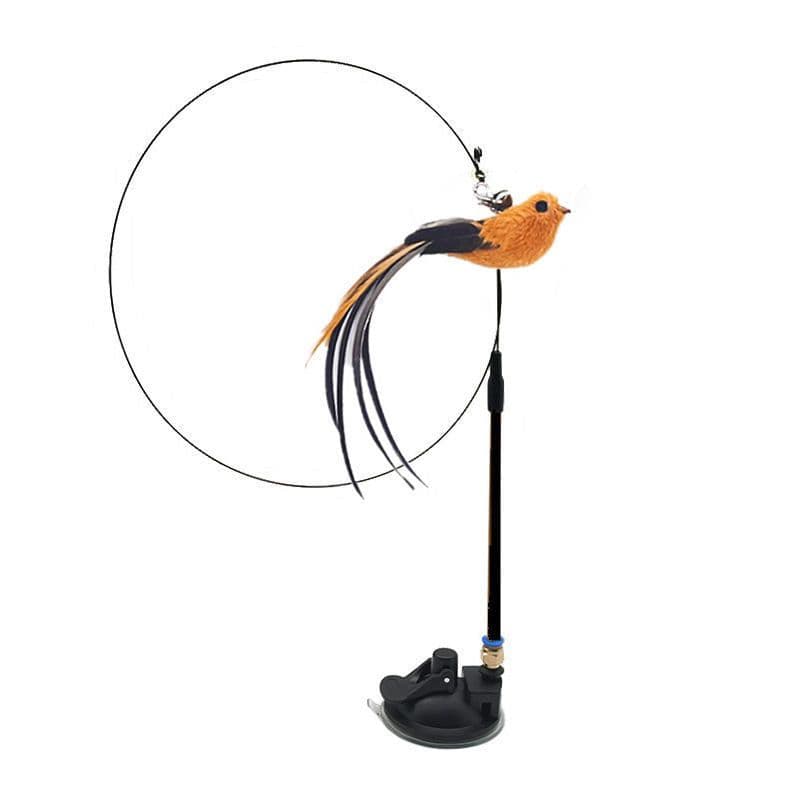 image-Steel Wire Feather Funny Cat Stick Long Rod