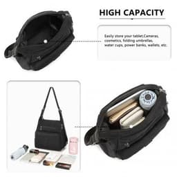 image-EH2063 - Kono Three Way Multipurpose Casual Shoulder Bag With Double Zippers - Black