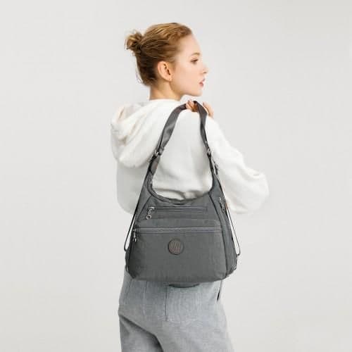 image-EH2063 - Kono Three Way Multipurpose Casual Shoulder Bag With Double Zippers - Black