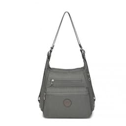 image-EH2063 - Kono Three Way Multipurpose Casual Shoulder Bag With Double Zippers - Grey