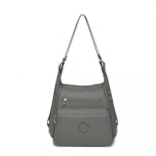 image-EH2063 - Kono Three Way Multipurpose Casual Shoulder Bag With Double Zippers - Grey