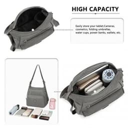 image-EH2063 - Kono Three Way Multipurpose Casual Shoulder Bag With Double Zippers - Grey