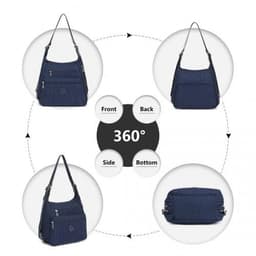 image-EH2063 - Kono Three Way Multipurpose Casual Shoulder Bag With Double Zippers - Navy