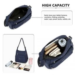 image-EH2063 - Kono Three Way Multipurpose Casual Shoulder Bag With Double Zippers - Navy