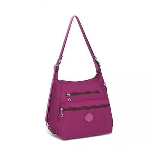 image-EH2063 - Kono Three Way Multipurpose Casual Shoulder Bag With Double Zippers - Purple