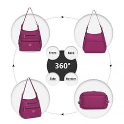 image-EH2063 - Kono Three Way Multipurpose Casual Shoulder Bag With Double Zippers - Purple