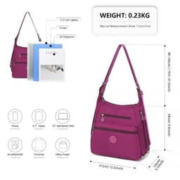 image-EH2063 - Kono Three Way Multipurpose Casual Shoulder Bag With Double Zippers - Purple