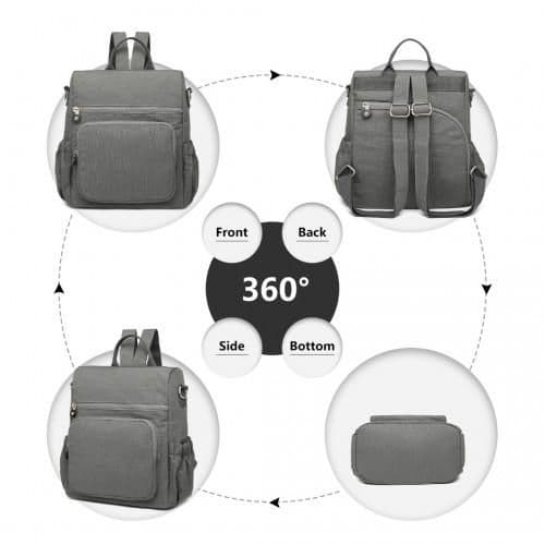 image-EH2107 - Kono Multi Way Anti-theft Waterproof Backpack Shoulder Bag - Grey