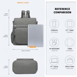 image-EH2107 - Kono Multi Way Anti-theft Waterproof Backpack Shoulder Bag - Grey