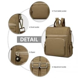 image-EH2107 - Kono Multi Way Anti-theft Waterproof Backpack Shoulder Bag - Khaki