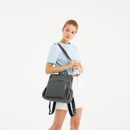 image-EH2107 - Kono Multi Way Anti-theft Waterproof Backpack Shoulder Bag - Khaki
