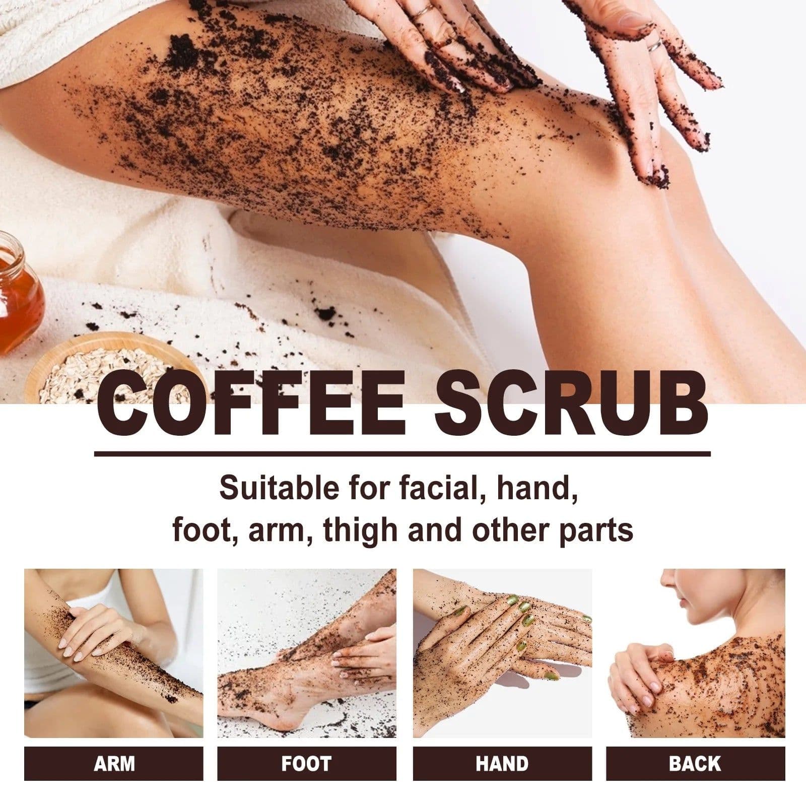 image-Exfoliating Body Scrub Cream Pores Cleansing Soften Cutin Nourish Moisturize Remove Melanin Rough Dead Skin Remover Shower Scrub