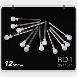 image-(12pcs/box)Dia1.6mm Azdent White Stone Polishing Burs for Finishing Porcelain Enamel & Composite Resin Flame/Cone/Round Shape