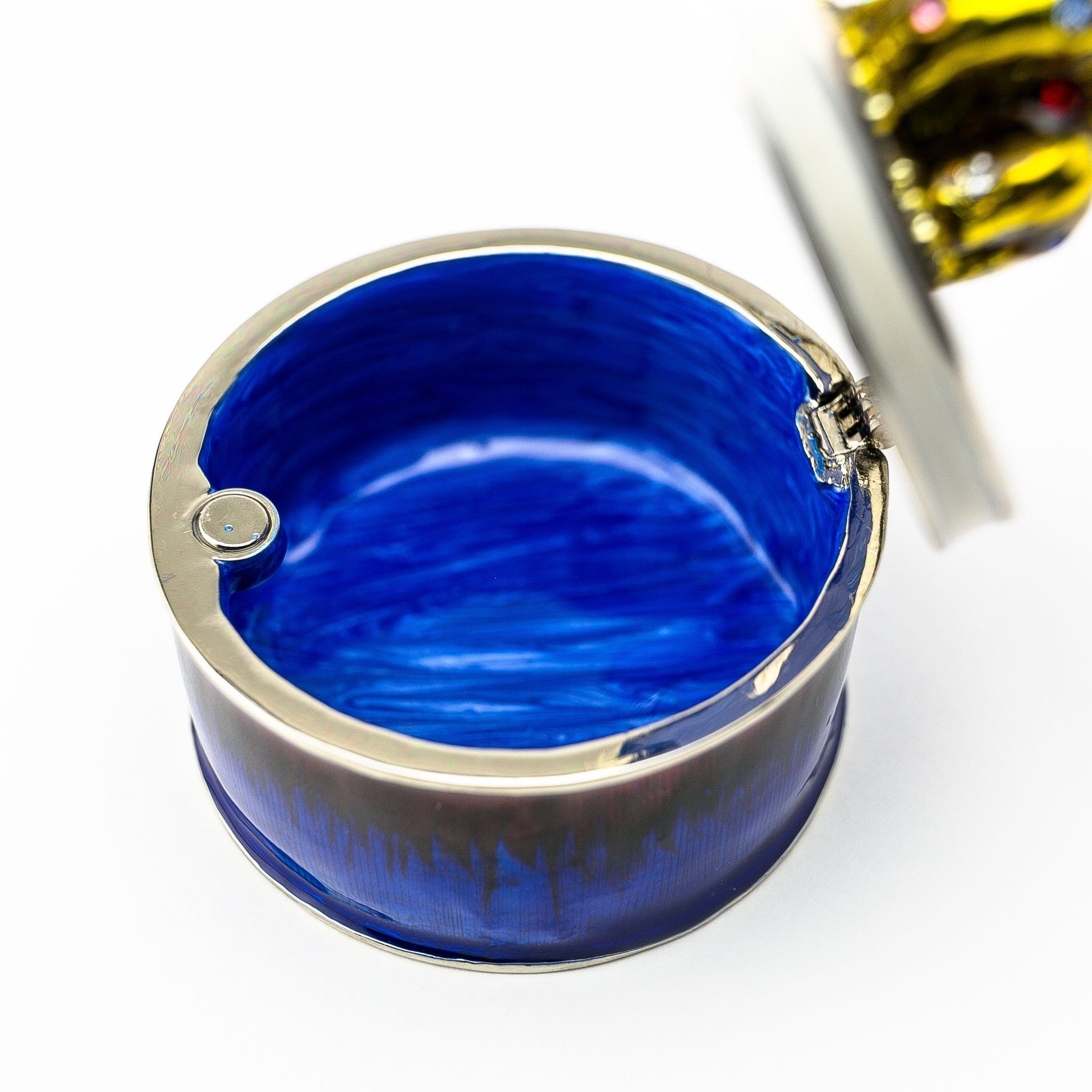 image-Gold Elephant on Blue Trinket Box