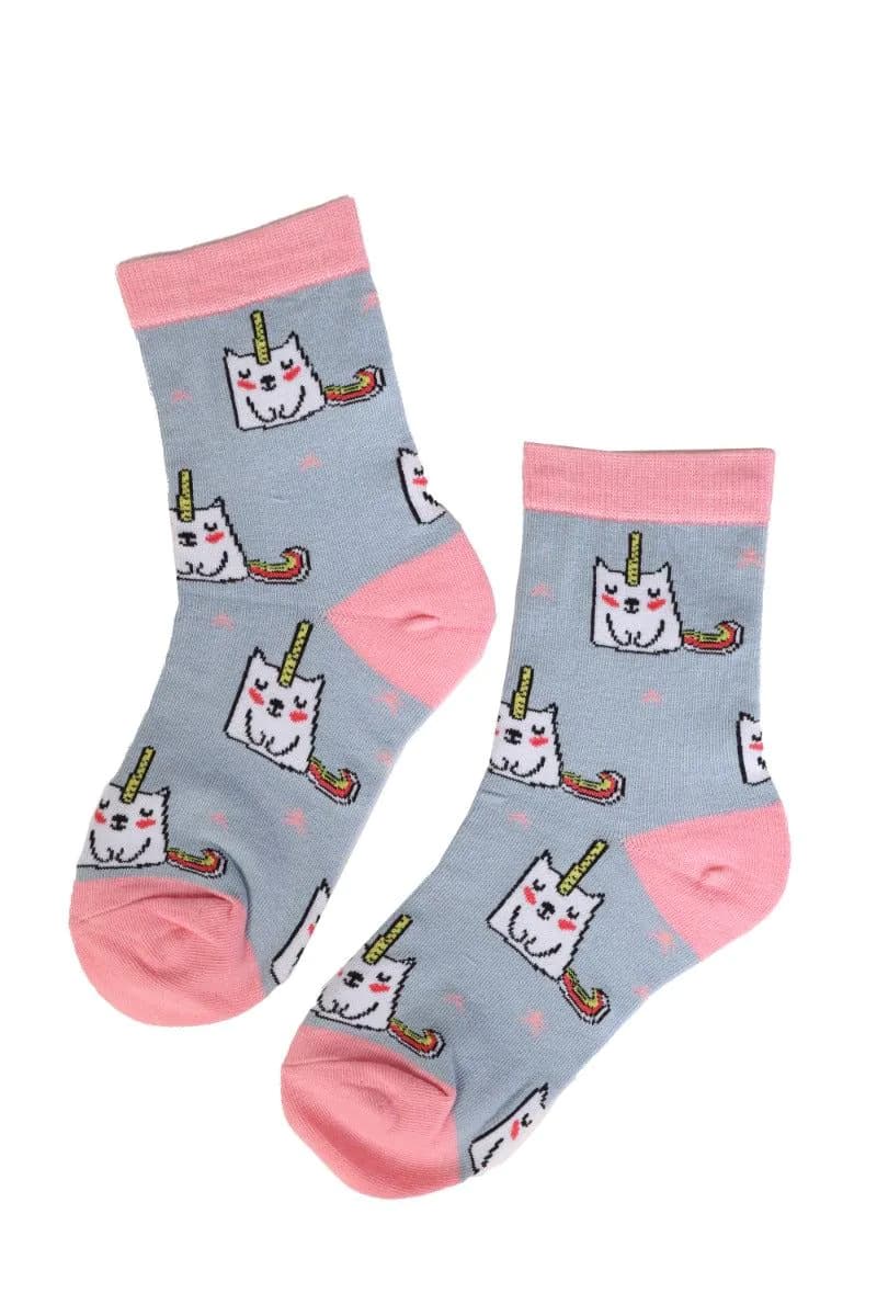 image-ELOISE light blue socks with unicorns for girls
