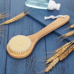 image-SPA Wooden Body Brush Natural Boar Bristle Organic Dry Skin Body Brush Bamboo Wet Back Shower Brushes Exfoliating Bathing Brush