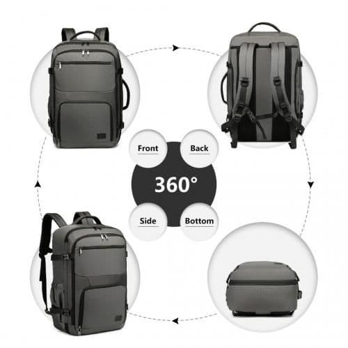 image-EM2207 - Kono Multifunctional Portable Travel Backpack Cabin Luggage Bag - Grey