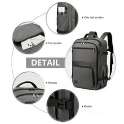 image-EM2207 - Kono Multifunctional Portable Travel Backpack Cabin Luggage Bag - Grey