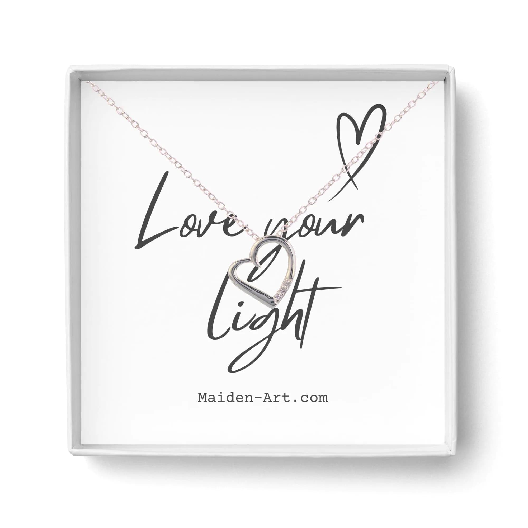 image-14K Silver Plated Necklace Love Heart Pave Pendant Necklace