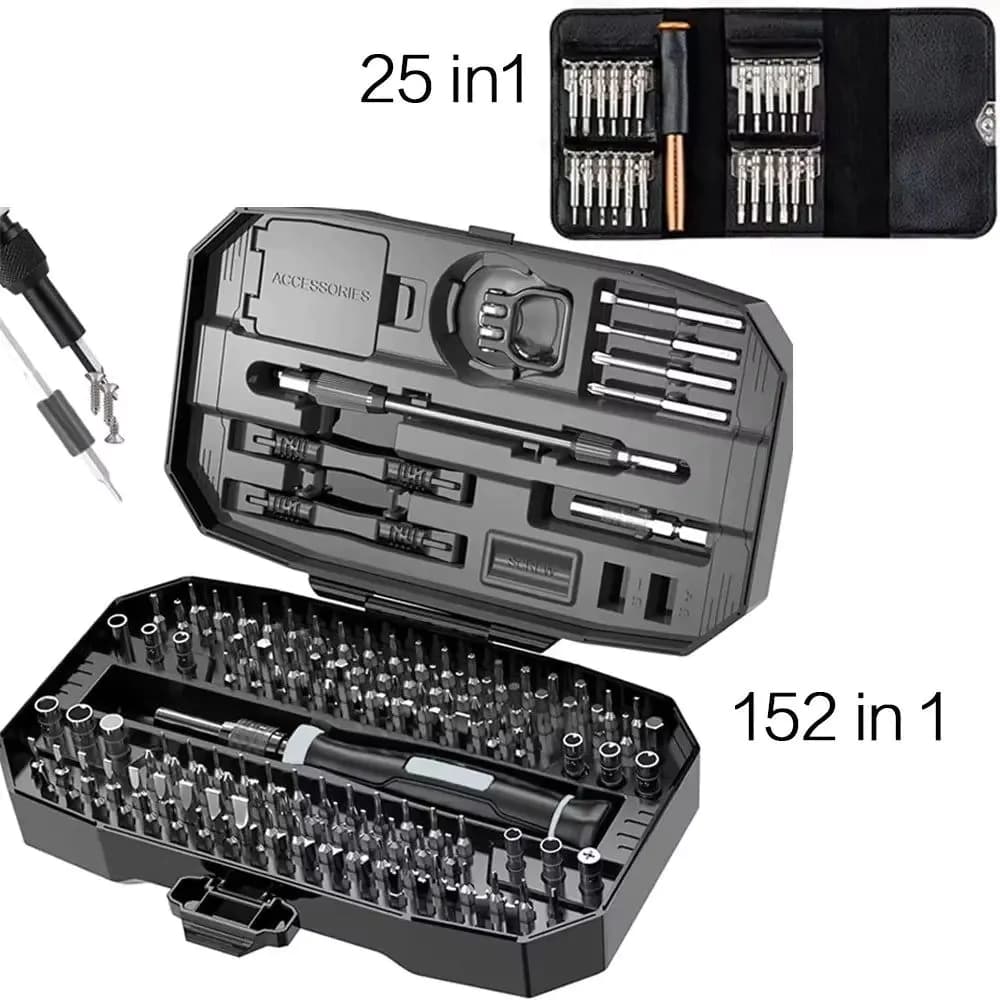 image-Precision Screwdriver Set, Laptop Tool Kit, 152/25 in 1 Professional Computer Screwdriver Repair Kit T5 T6 Torx Screwdriver