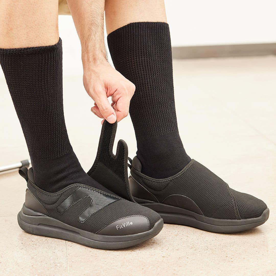 image-FitVille Men's EasyTop Diabetic Shoes V1