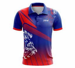 image-Men's Polyester Sublimation Printed Half Sleeve Cricket Jersey