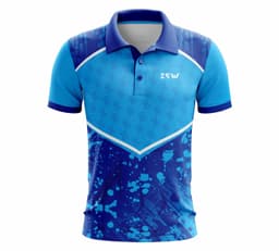 image-Printed Sports T Shirt Dry Fit Polyester for Men, color of Blue