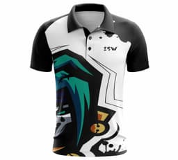 image-Sportswear Collared Neck T Shirt with Polyester Half Sleeves T-shirt