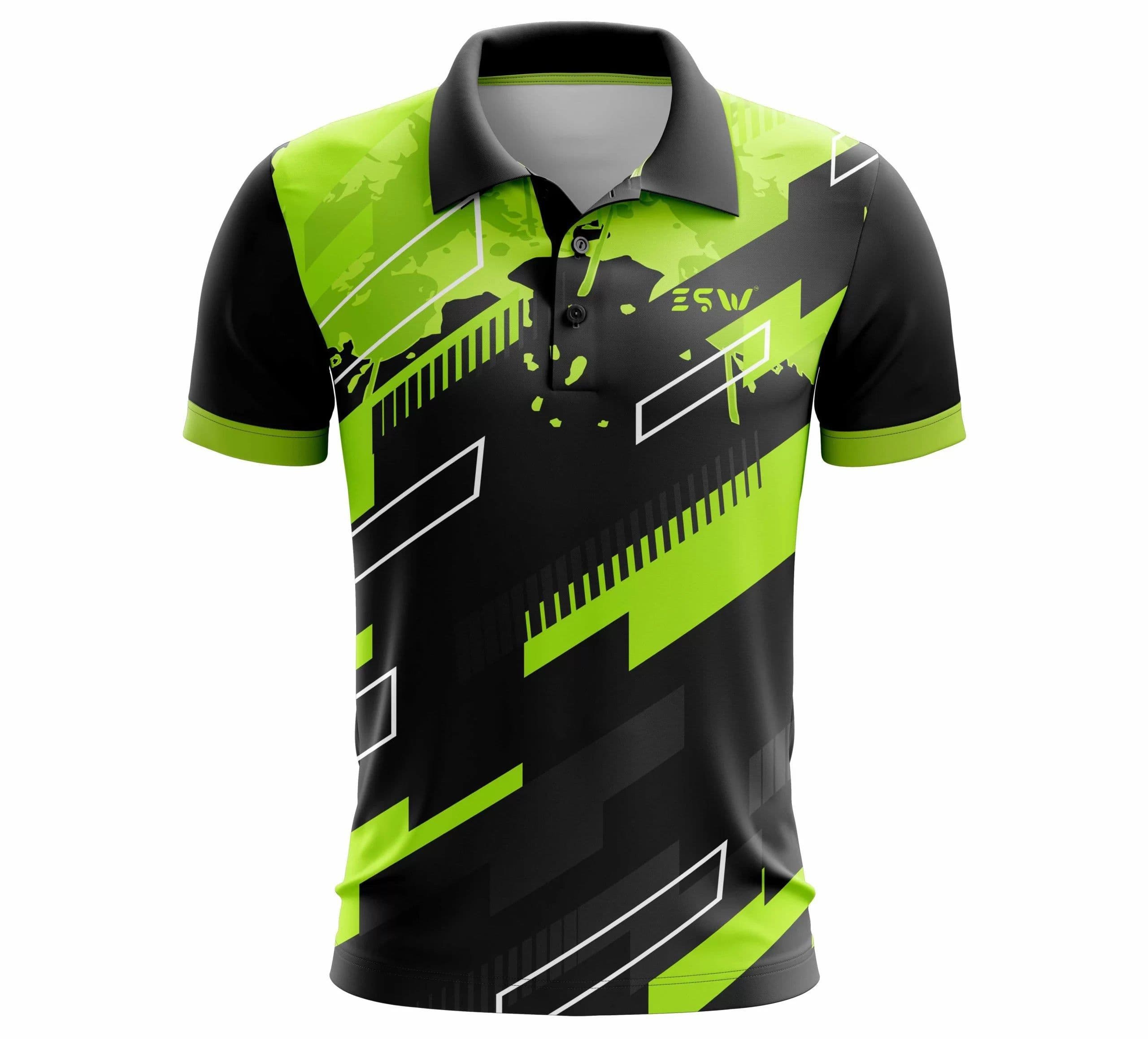 image-Collar Neck Printed Design Sportswear T-Shirt with Half Sleeves