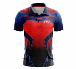 image-Men's Cricket Sports Jersey/T-shirt Color Orange and Blue