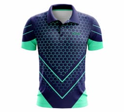image-Cricket Sportswear Collared Neck T Shirt Color of navi Blue