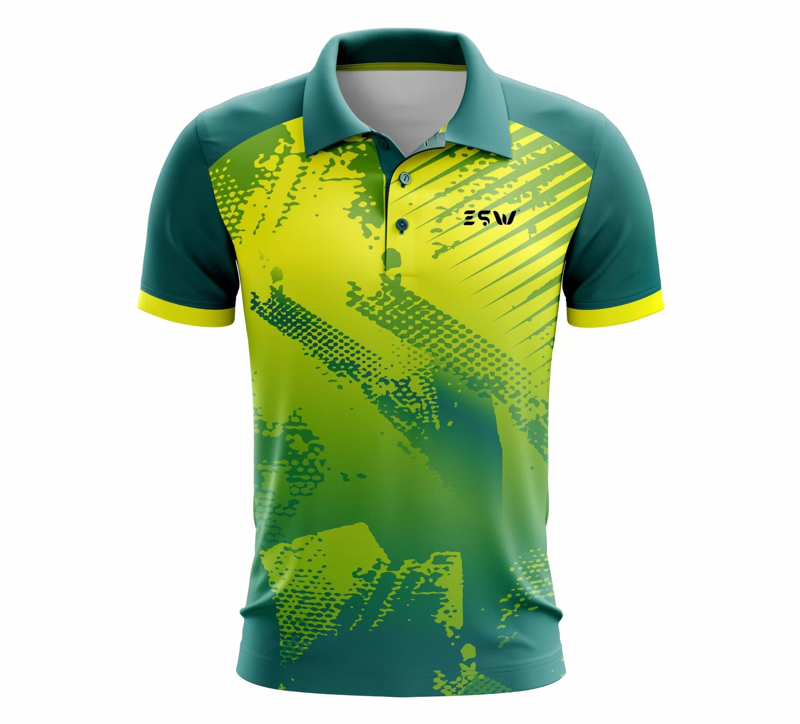 image-Cricket Sportswear Collared Neck T Shirt with Polyester Half Sleeves