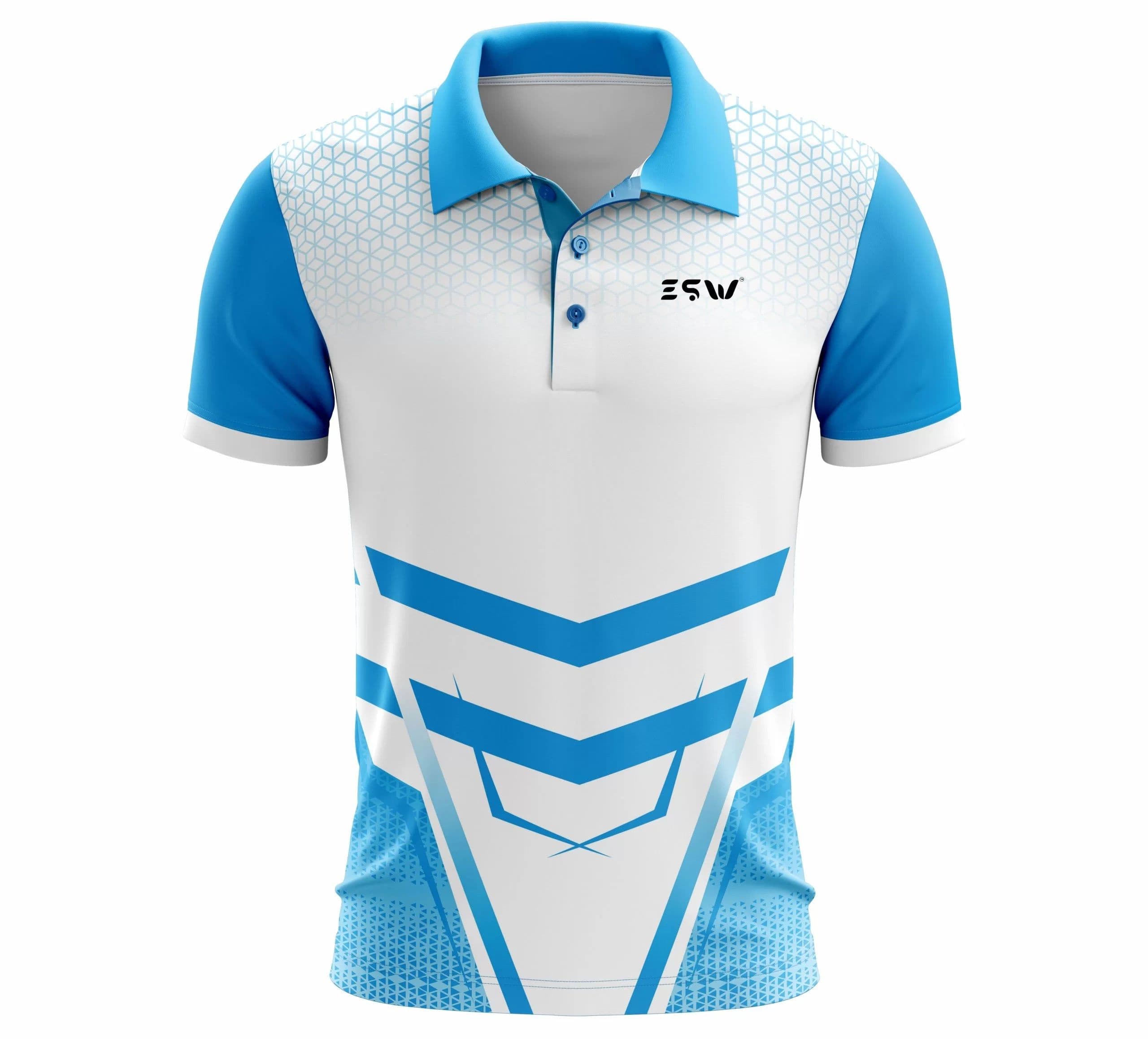 image-Cricket Sportswear Collared Neck T Shirt with Polyester Half Sleeves