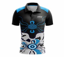 image-Cricket Sportswear Collared Neck T Shirt Color white , black