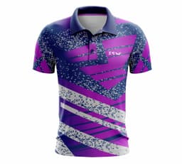 image-Men Printed Polo Neck Polyester, Blue Pink T-Shirt