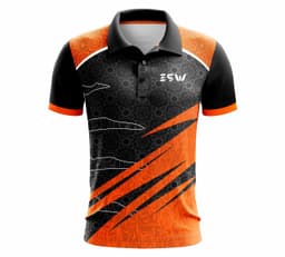image-Cricket Sportswear Collared Neck T Shirt with Polyester Half Sleeves