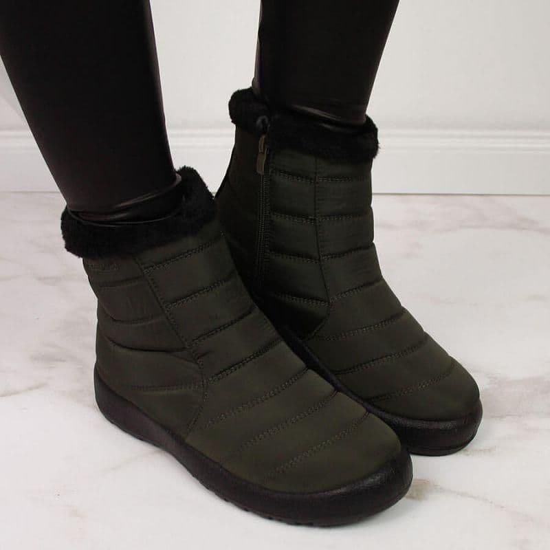 image-Waterproof snow boots with zipper NEWS W EVE181D khaki