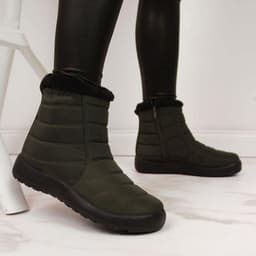 image-Waterproof snow boots with zipper NEWS W EVE181D khaki